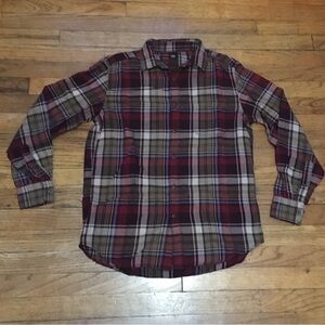 Uniqlo XS Long Sleeve Brown Plaid Long sleeve Button up Shirt Top GUC